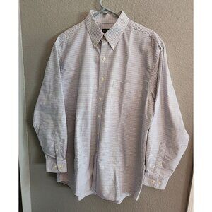 Jos. A. Bank Travelers Collection Mens Checkered Button-Down Shirt L 100% Cotton